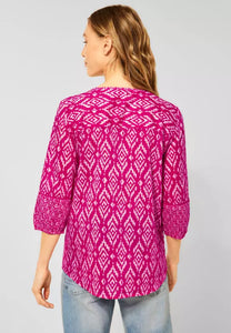 343270- Printed Blouse Raspberry pink- Cecil