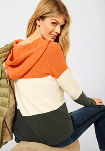 301818- Colourblock Hoody- Cecil