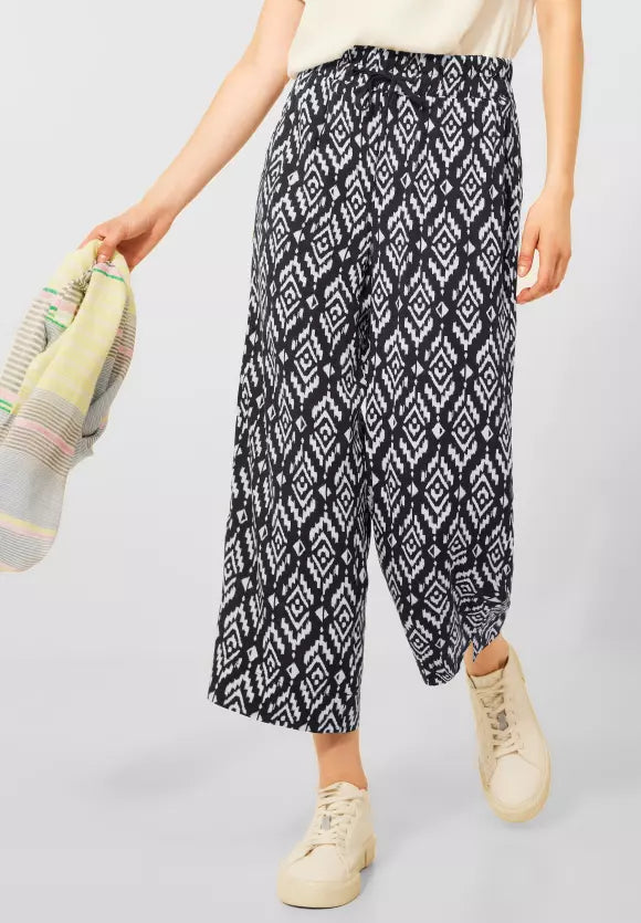 375222- Casual Fit Print Trousers - Cecil