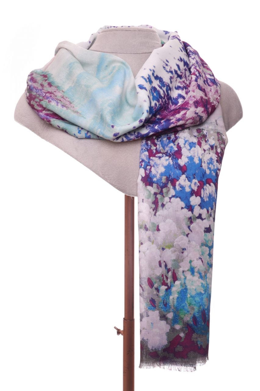 Garden Print Scarf - Purple
