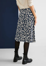 Load image into Gallery viewer, 361226- A-Line Printed Skirt w/ sports tape- Navy- Street One