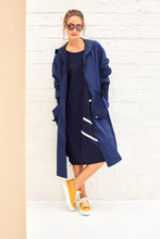 Load image into Gallery viewer, 22166- Navy Coat with fold pocket - Naya