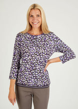 Load image into Gallery viewer, 124360- Long Sleeve Purple Print T-shirt - Rabe