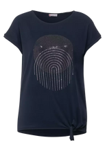 Load image into Gallery viewer, 318037-Navy T-Shirt with stone detail - Street One