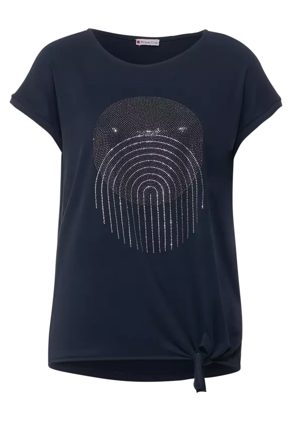 318037-Navy T-Shirt with stone detail - Street One