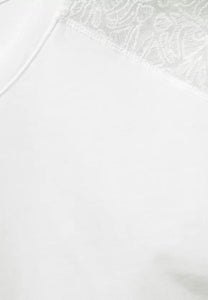 318311- White Mesh Sleeve T-Shirt- Cecil