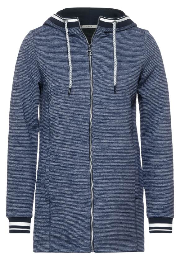 253358- Cecil Long Hooded Jacket - Deep Blue