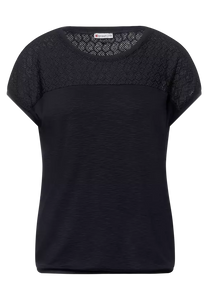 318021-Navy Lace Top - Street One