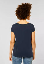 Load image into Gallery viewer, 318037-Navy T-Shirt with stone detail - Street One