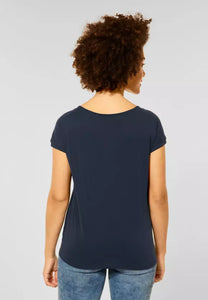 318037-Navy T-Shirt with stone detail - Street One