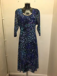 Royal Blue Print Dress & Jacket - Avalon