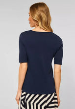 Load image into Gallery viewer, 317861- Navy V-Neck T-Shirt- Cecil