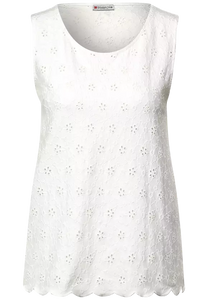 317794- White embroidered top- Street One