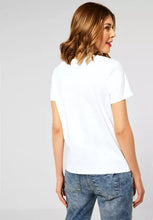Load image into Gallery viewer, 317805- White &amp; Blue Flower Print T-Shirt- Street One
