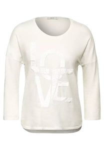 317455- Cream Love Sequence Top- Cecil