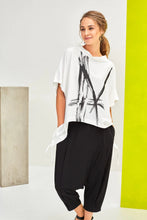 Load image into Gallery viewer, 22145- White High Neck Placement Print Top - Naya