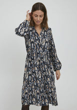 Load image into Gallery viewer, 0215- Navy/Blue Print Dress - Fransa