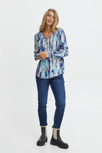 Load image into Gallery viewer, 1213- Blue Print Blouse - Fransa