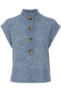 0244- Sky Blue Wool Vest -  Fransa