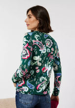Load image into Gallery viewer, 318619 Paisley Print Long Sleeve Top- Green- Cecil