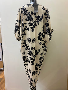 5991 DECK Print Dress- Cream/Black