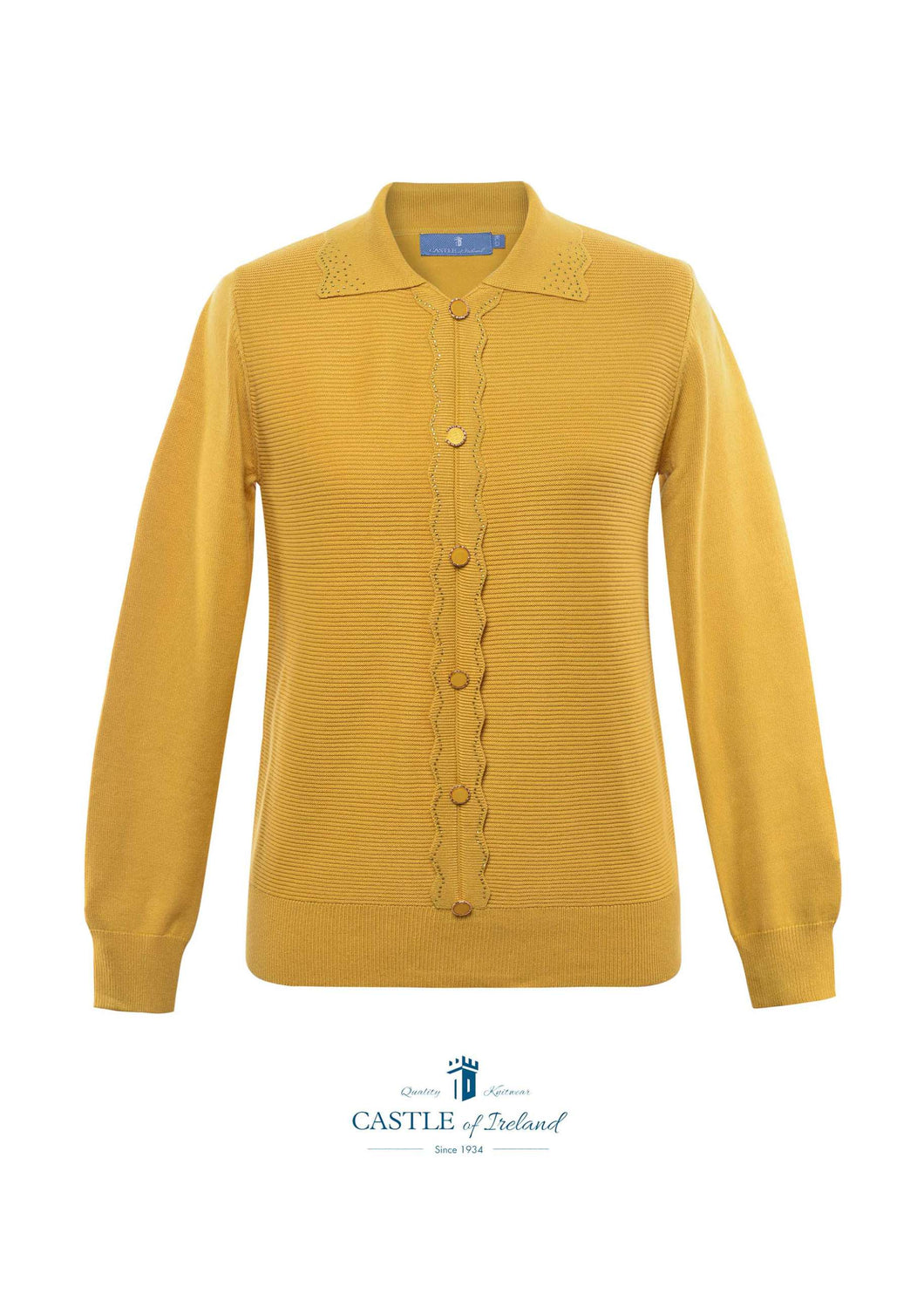 SV281- Jumper w/ Collar & Buttons Mustard- Castle