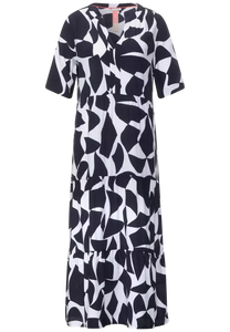 143265- Midi Tunic Dress White and Navy - Street one