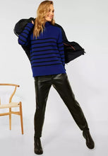 Load image into Gallery viewer, 301701- Royal Blue Zip Stripe Jumper - Cecil
