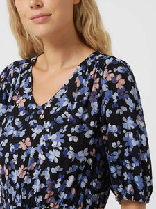 0802- Orange Flower Print Dress - Fransa