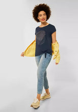 Load image into Gallery viewer, 318037-Navy T-Shirt with stone detail - Street One