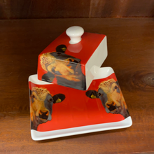 Load image into Gallery viewer, Brigid Shelly Cow Butter Dish -Josie (Red)