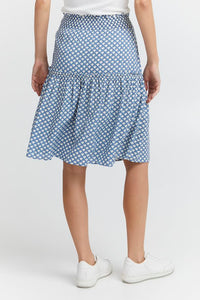 0538- Blue Print Skirt - Fransa