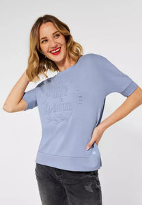318519- blue, soft embroidered shirt- Street One