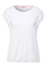 Load image into Gallery viewer, 317576- White Embroidered Sleeve Top- Street One