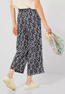 375222- Casual Fit Print Trousers - Cecil