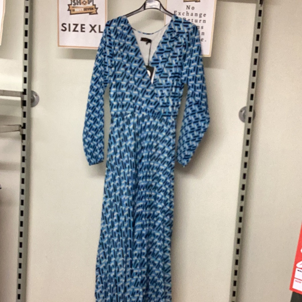 Kyla Blue/Black Wrap Dress