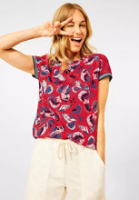 Load image into Gallery viewer, 318312- Red Butterfly Print Top- Cecil