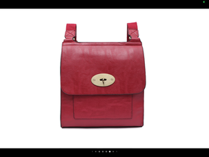 21601- Flap Over Crossbody Bag- Red