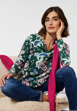 Load image into Gallery viewer, 318619 Paisley Print Long Sleeve Top- Green- Cecil