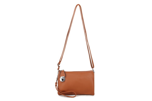 88101- Crossbody bag with zip clasp - Brown