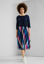 Load image into Gallery viewer, 361242- Pleated Mesh MIDI Skirt- Navy Mix- StreetOne