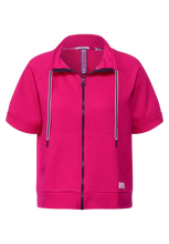 Load image into Gallery viewer, 253397- Short Sleeve Sweat-jacket raspberry pink- Cecil