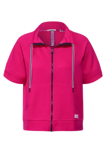 253397- Short Sleeve Sweat-jacket raspberry pink- Cecil