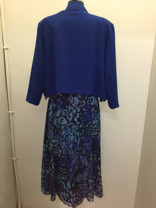 Royal Blue Print Dress & Jacket - Avalon