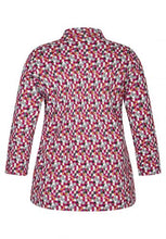 Load image into Gallery viewer, 123358- Pink/Orange Print Collar Top - Rabe