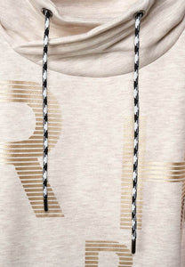 302189- Beige Sweatshirt with Gold Lettering - Cecil
