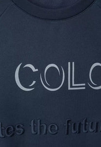 302001- Navy Print Sweatshirt - Cecil