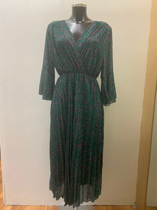 5495 - Forrest Green Print Dress - Kyla