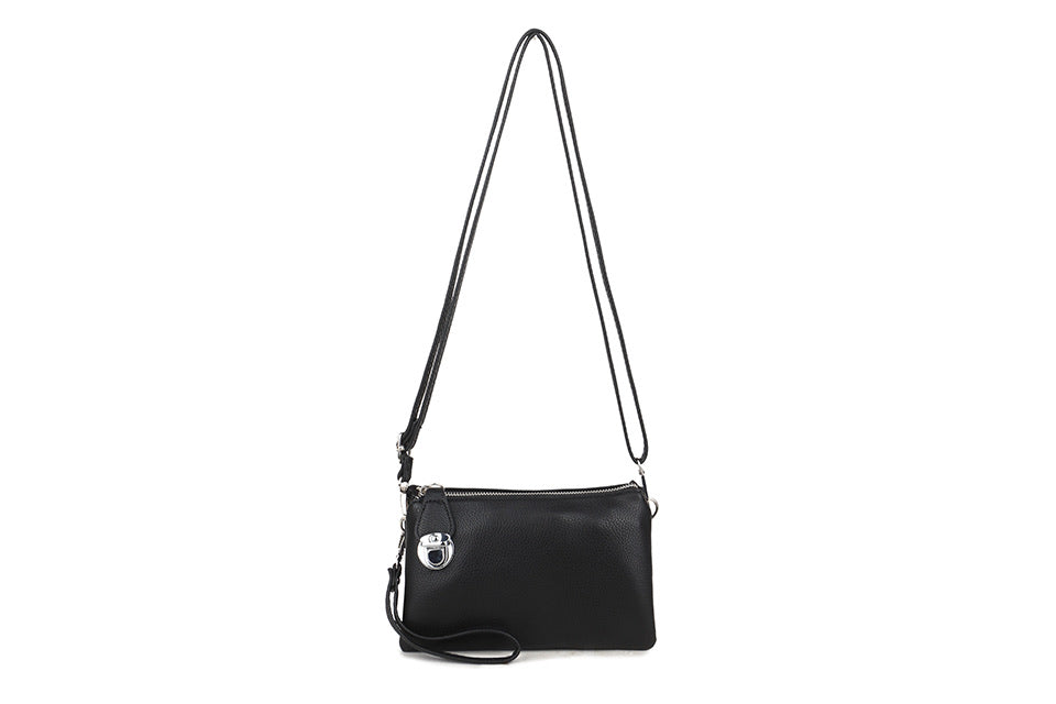 88101- Crossbody bag with zip clasp - Black