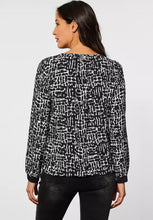 Load image into Gallery viewer, 343604- Black Printed V-neck Blouse - Street One